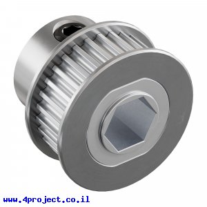 גלגלת רצועת תזמון GT2 6mm לציר REX 8 מ"מ - 30 שיניים