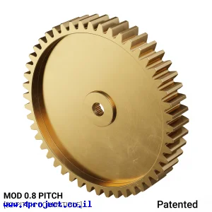 גלגל שיניים MOD 0.8, ציר 3F-25T, פליז - 48 שיניים