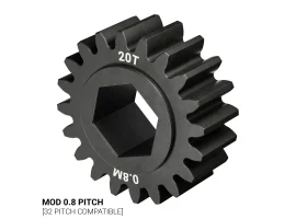 תמונה של מוצר גלגל שיניים MOD0.8 לציר 8 מ"מ בצורת REX ללא הידוק, פלדה - 20 שיניים