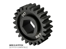 תמונה של מוצר גלגל שיניים MOD0.8 לציר 8 מ"מ בצורת REX ללא הידוק, פלדה - 24 שיניים