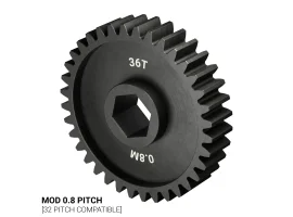 תמונה של מוצר גלגל שיניים MOD0.8 לציר 8 מ"מ בצורת REX ללא הידוק, פלדה - 36 שיניים