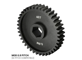 תמונה של מוצר גלגל שיניים MOD0.8 לציר 8 מ"מ בצורת REX ללא הידוק, פלדה - 40 שיניים