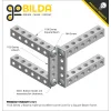 פס מחורר מרובע מאלומיניום goBILDA סדרה 1106 - אורך 264 מ"מ, 33 חורים