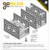 לוח מחורר תבנית goBILDA, מידות 43x72 מ"מ, 1x2 חורים, אלומיניום