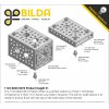 לוח מחורר תבנית goBILDA, מידות 43x72 מ"מ, 1x2 חורים, אלומיניום