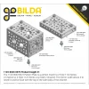 לוח מחורר תבנית goBILDA, מידות 43x72 מ"מ, 1x2 חורים, אלומיניום