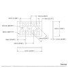 לוח מחורר תבנית goBILDA, מידות 43x72 מ"מ, 1x2 חורים, אלומיניום