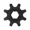 גלגל שיניים לשרשרת 8mm, לציר 8 מ"מ בצורת REX, פלסטיק - 8 שיניים, חבילה של 2