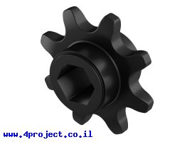 תמונה של מוצר גלגל שיניים לשרשרת 8mm, לציר 8 מ"מ בצורת REX, פלסטיק - 8 שיניים, חבילה של 2