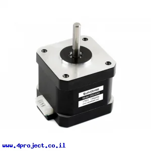מנוע צעד 200 צעדים, 42.3x40 מ"מ, 4.08V/1.7A - מחבר JST