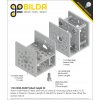 לוח מחורר תבנית goBILDA, מידות 43x48 מ"מ, 1x1 חורים, אלומיניום