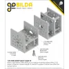 לוח מחורר תבנית goBILDA, מידות 43x48 מ"מ, 1x1 חורים, אלומיניום