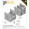 לוח מחורר תבנית goBILDA, מידות 43x48 מ"מ, 1x1 חורים, אלומיניום