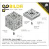 לוח מחורר תבנית goBILDA, מידות 43x48 מ"מ, 1x1 חורים, אלומיניום