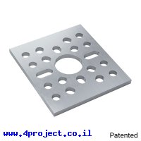 לוח מחורר תבנית goBILDA, מידות 43x48 מ"מ, 1x1 חורים, אלומיניום