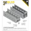 לוח מחורר תבנית goBILDA, מידות 43x144 מ"מ, 1x5 חורים, אלומיניום