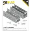 לוח מחורר תבנית goBILDA, מידות 43x144 מ"מ, 1x5 חורים, אלומיניום