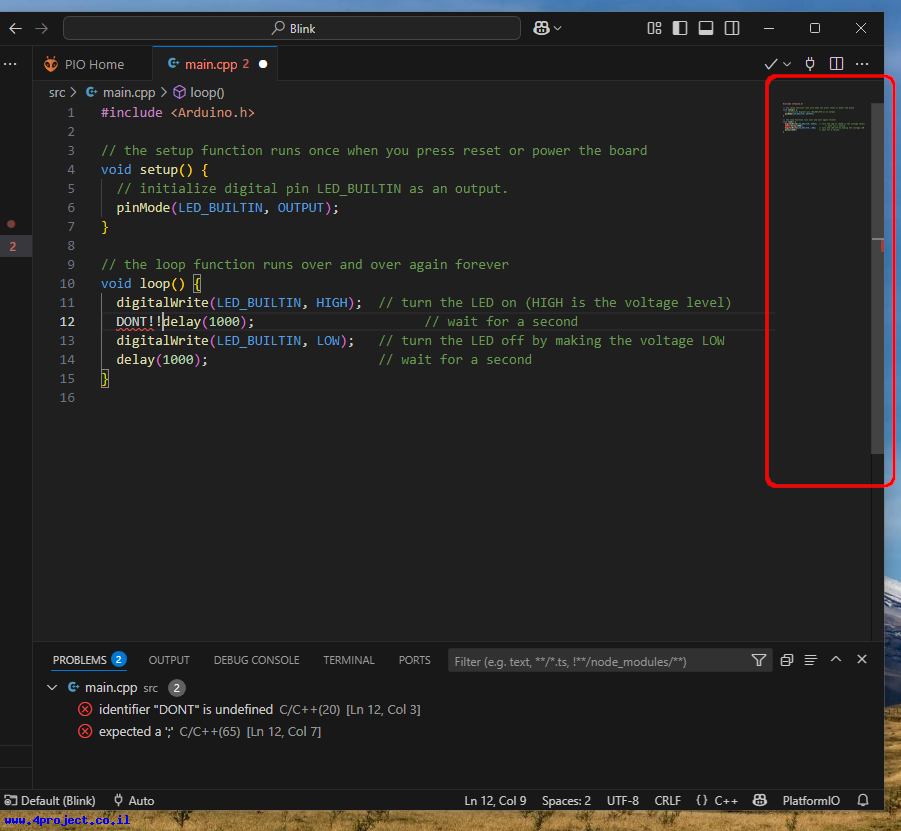 "Minimap ב-VSCode"