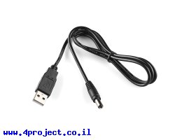 תמונה של מוצר כבל USB A ל-מחבר חשמל 5.5x2.1 מ"מ