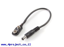 תמונה של מוצר מחבר 9V למחבר חשמל עגול 5.5x2.1 מ"מ - איכותי