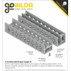 לוח מחורר תבנית goBILDA, מידות 43x240 מ"מ, 1x9 חורים, אלומיניום