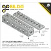 לוח מחורר תבנית goBILDA, מידות 43x240 מ"מ, 1x9 חורים, אלומיניום