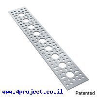לוח מחורר תבנית goBILDA, מידות 43x240 מ"מ, 1x9 חורים, אלומיניום