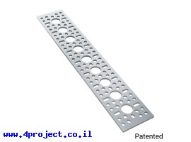 תמונה של מוצר לוח מחורר תבנית goBILDA, מידות 43x240 מ"מ, 1x9 חורים, אלומיניום