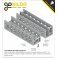 לוח מחורר תבנית goBILDA, מידות 43x192 מ"מ, 1x7 חורים, אלומיניום