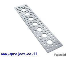 תמונה של מוצר לוח מחורר תבנית goBILDA, מידות 43x192 מ"מ, 1x7 חורים, אלומיניום