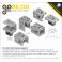 מחזיק מנוע Compact ServoBlock™ למנועי סרוו בגודל סטנדרטי עם ציר 3F-25T, רוחב 43 מ"מ