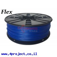 פלסטיק למדפסת תלת-מימד - כחול - TPU גמיש 1.75mm