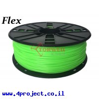 פלסטיק למדפסת תלת-מימד - ירוק - TPU גמיש 1.75mm
