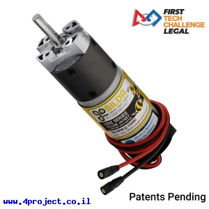 מנוע 36Dx118L מהירות 223rpm @ 12V עם מקודד - סדרה 5202 - ציר 6 מ"מ