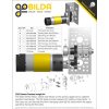 מנוע 36Dx118L מהירות 435rpm @ 12V עם מקודד - סדרה 5202 - ציר 6 מ"מ