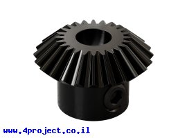 תמונה של מוצר גלגל שיניים Miter MOD0.8 לציר 1/4", 45 מעלות, פלדה - 24 שיניים