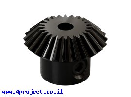 תמונה של מוצר גלגל שיניים Miter MOD0.8 לציר 4 מ"מ, 45 מעלות, פלדה - 24 שיניים