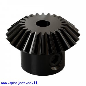 גלגל שיניים Miter MOD0.8 לציר 4 מ"מ, 45 מעלות, פלדה - 24 שיניים