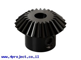 תמונה של מוצר גלגל שיניים Miter MOD0.8 לציר 5 מ"מ, 45 מעלות, פלדה - 24 שיניים