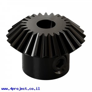 גלגל שיניים Miter MOD0.8 לציר 5 מ"מ, 45 מעלות, פלדה - 24 שיניים