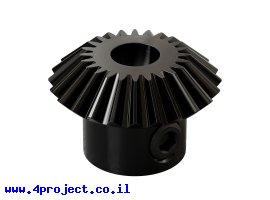 תמונה של מוצר גלגל שיניים Miter MOD0.8 לציר 6 מ"מ, 45 מעלות, פלדה - 24 שיניים