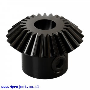 גלגל שיניים Miter MOD0.8 לציר 6 מ"מ, 45 מעלות, פלדה - 24 שיניים