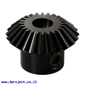 גלגל שיניים Miter MOD0.8 לציר 6 מ"מ, 45 מעלות, פלדה - 24 שיניים