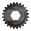 גלגל שיניים Miter MOD0.8 לציר REX 8 מ"מ, 45 מעלות, פלדה - 24 שיניים