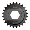 גלגל שיניים Miter MOD0.8 לציר REX 8 מ"מ, 45 מעלות, פלדה - 24 שיניים