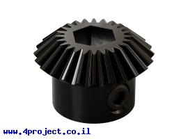 תמונה של מוצר גלגל שיניים Miter MOD0.8 לציר REX 8 מ"מ, 45 מעלות, פלדה - 24 שיניים