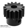 גלגל שיניים MOD0.8 לציר 4 מ"מ עגול, פלדה - 15 שיניים