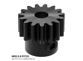 תמונה של מוצר גלגל שיניים MOD0.8 לציר 4 מ"מ עגול, פלדה - 15 שיניים