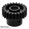 גלגל שיניים MOD0.8 לציר 1/4" עגול, פלדה - 24 שיניים