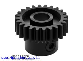 תמונה של מוצר גלגל שיניים MOD0.8 לציר 1/4" עגול, פלדה - 24 שיניים